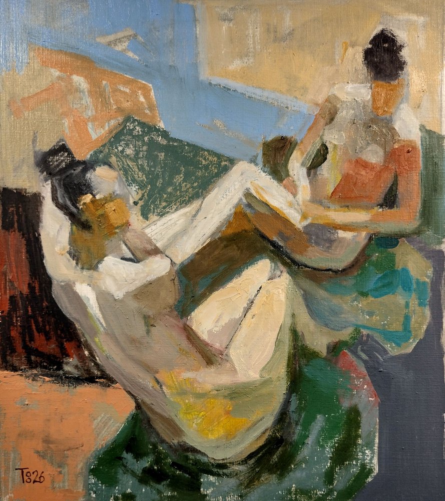Figuras abstratas reclinadas de Tore Bahnson