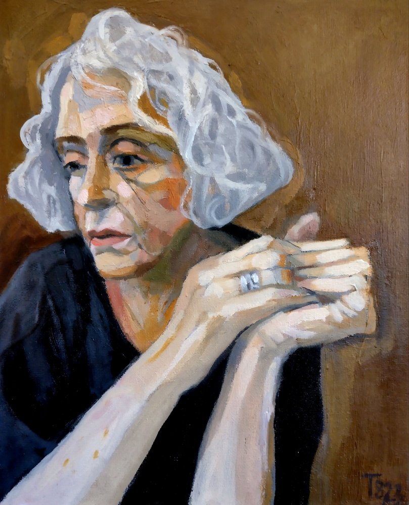Mulher idosa pensativa de Tore Bahnson