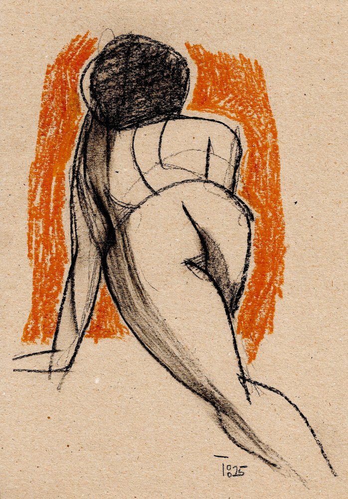 Desenho de figura sentada de Tore Bahnson