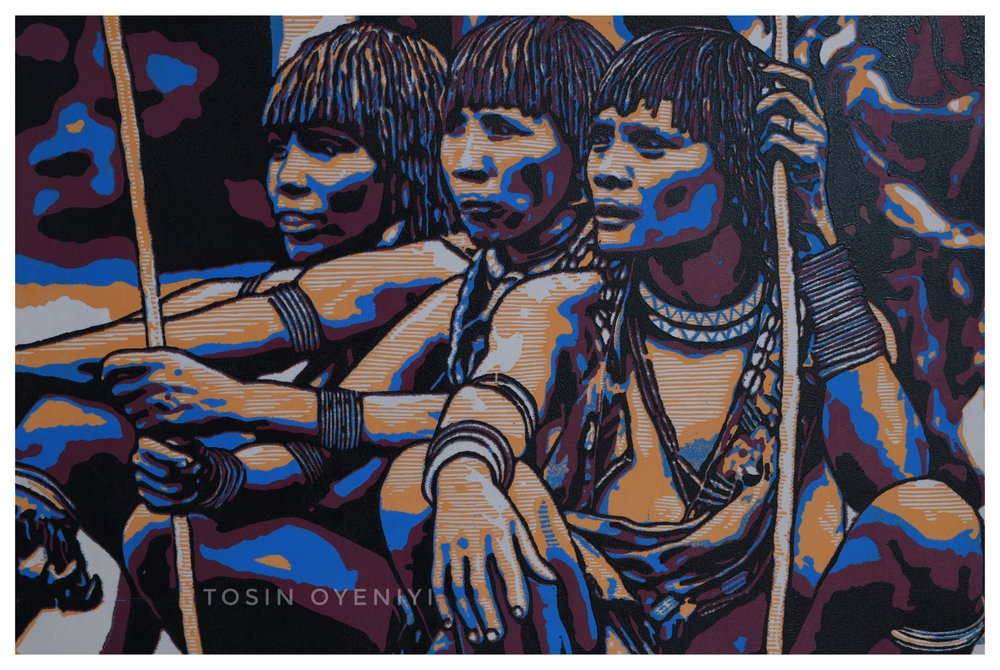 Homens indígenas coloridos de Tosin Oyeniyi