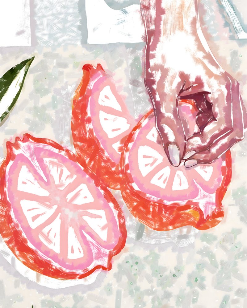 Citrinos Rosa e de Mão de Uma Gokhale