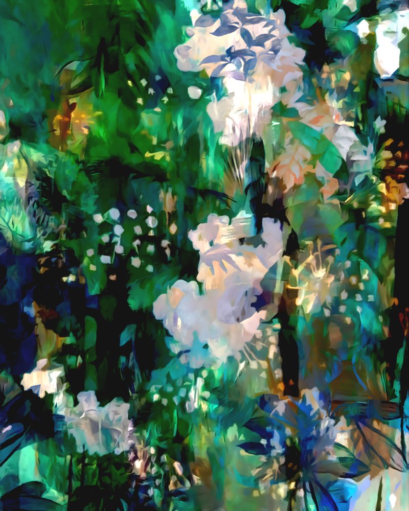 Abstração floral exuberante de Uma Gokhale