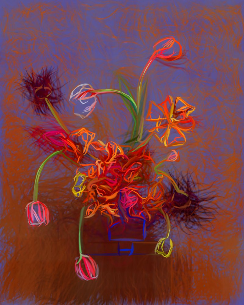 Flores abstratas e vibrantes de Uma Gokhale
