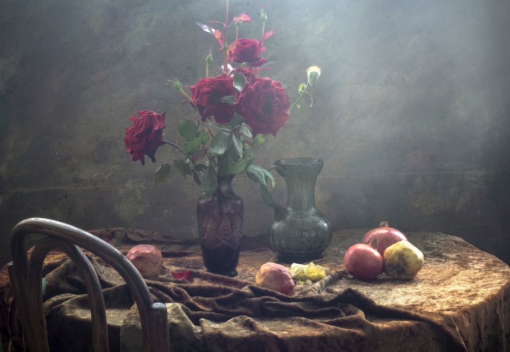 Natureza morta com rosas vintage de UstinaGreen