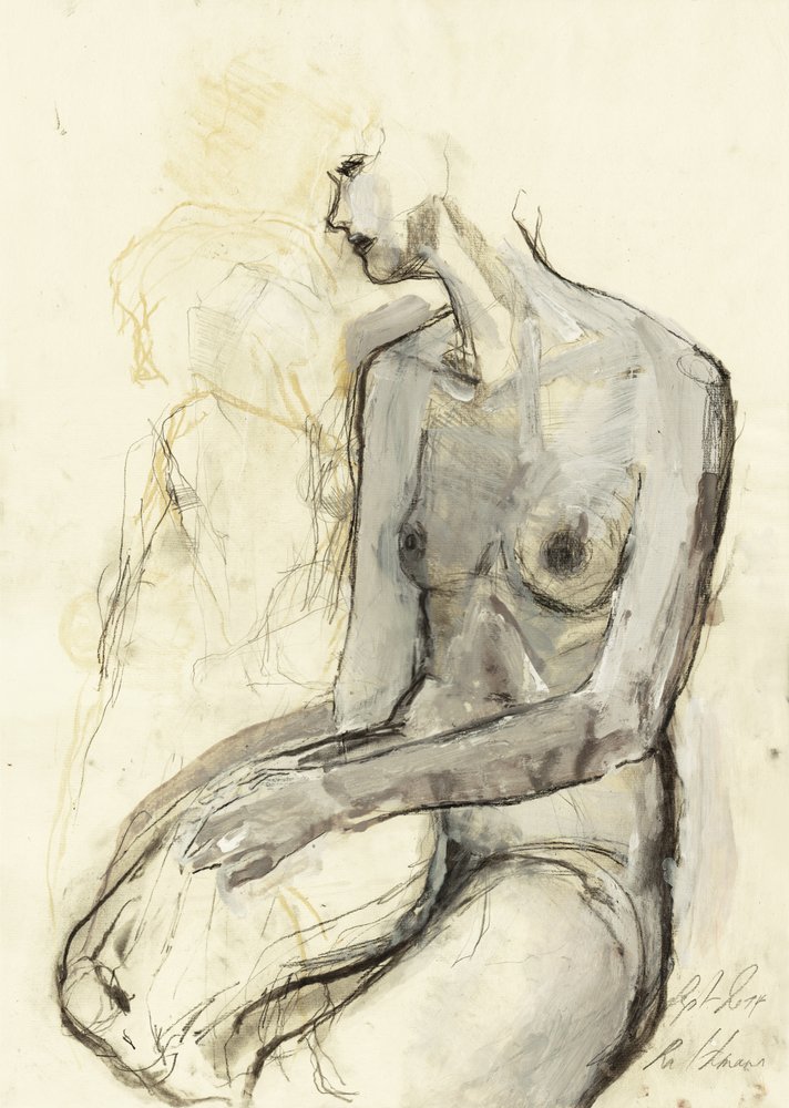 Nu feminino contemplativo de Ute Rathmann