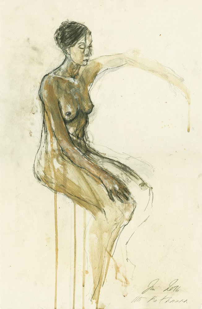 Estudo de nu contemplativo de Ute Rathmann