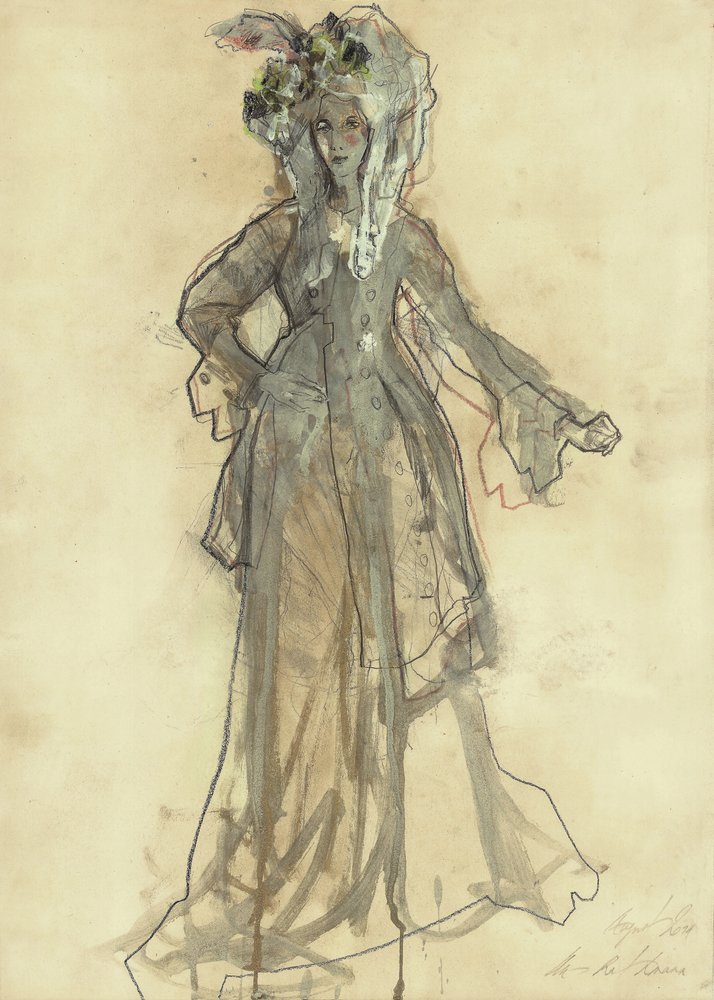 Esboço de um traje elegante de Ute Rathmann