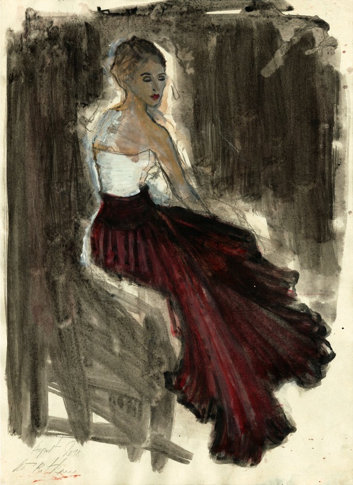 Saia Vermelha para Mulher Elegante de Ute Rathmann