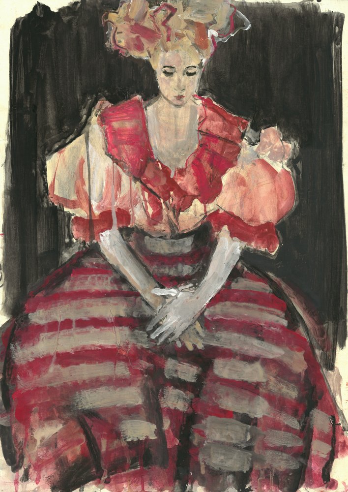 Mulher elegante de vermelho de Ute Rathmann