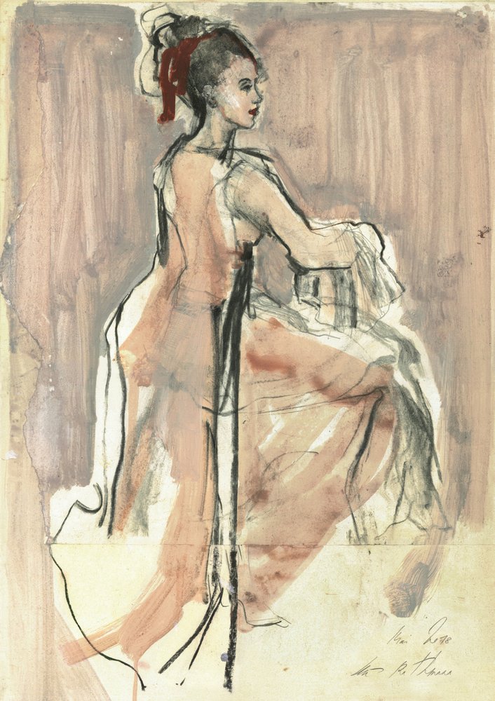 Mulher sentada com elegância de Ute Rathmann