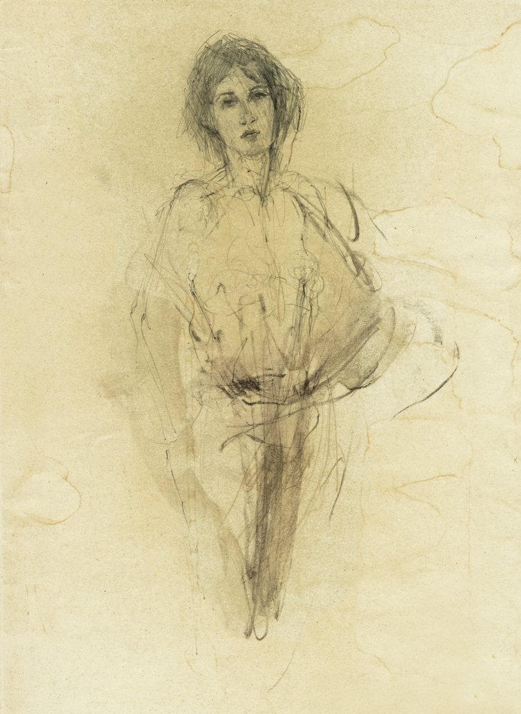 Esboço de uma mulher pensativa de Ute Rathmann