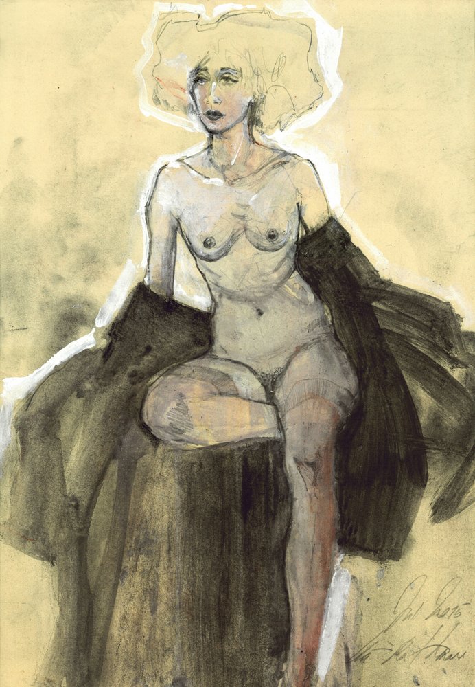 Mulher nua em pensamento de Ute Rathmann