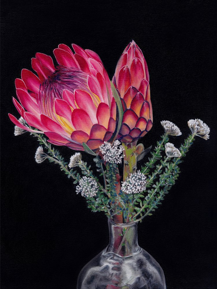 Bouquet de proteas coloridas de Viccy Wanliss