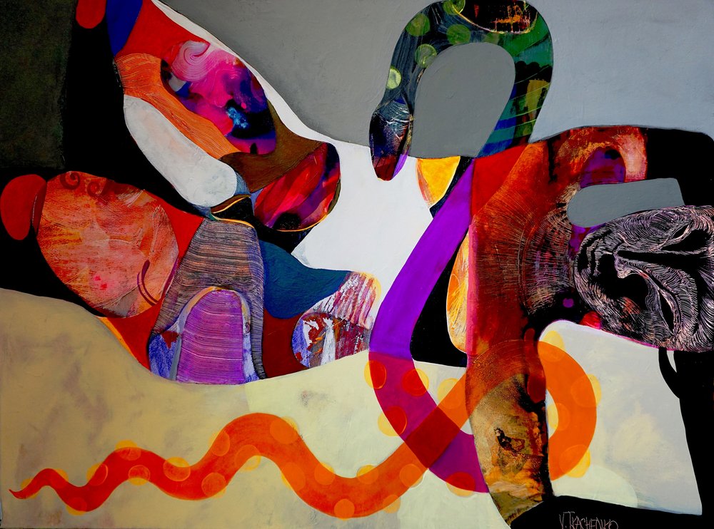 Fluxo abstrato colorido de Victor Tkachenko