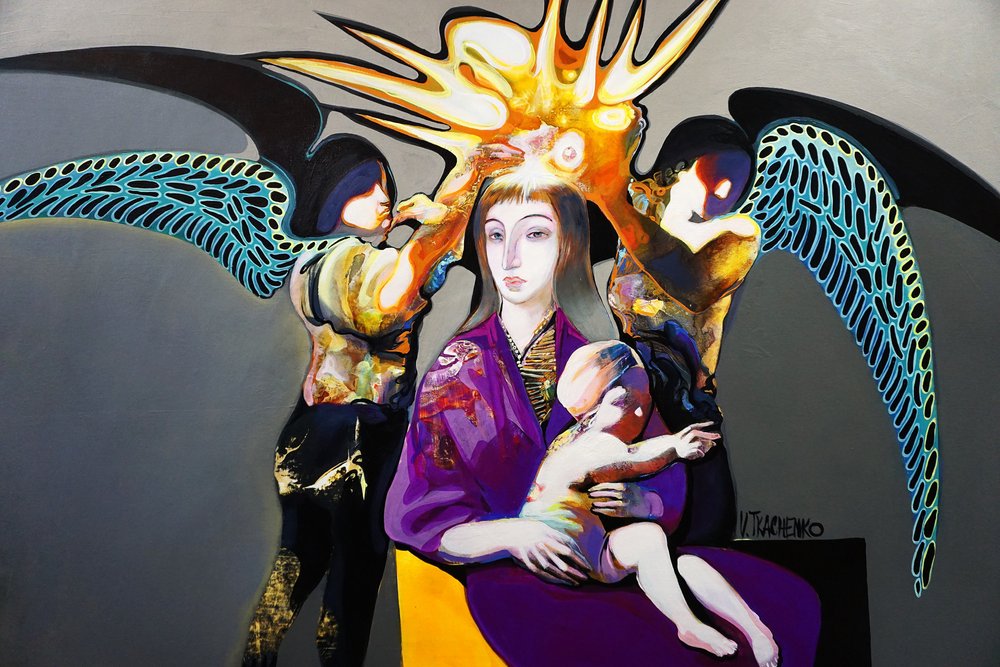 Mãe e Filho com coroa de Victor Tkachenko