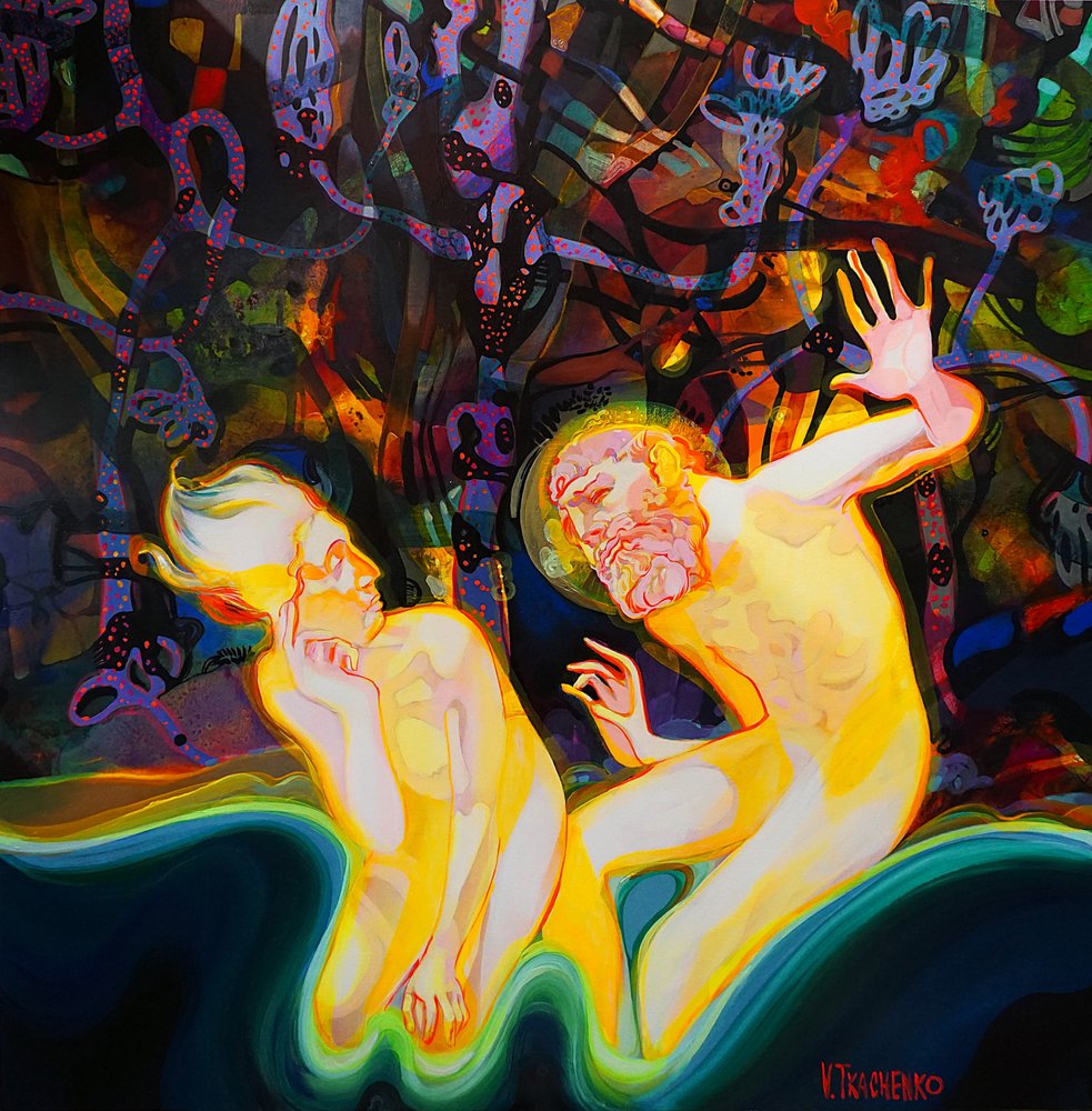 Figuras espirituais resplandecentes de Victor Tkachenko