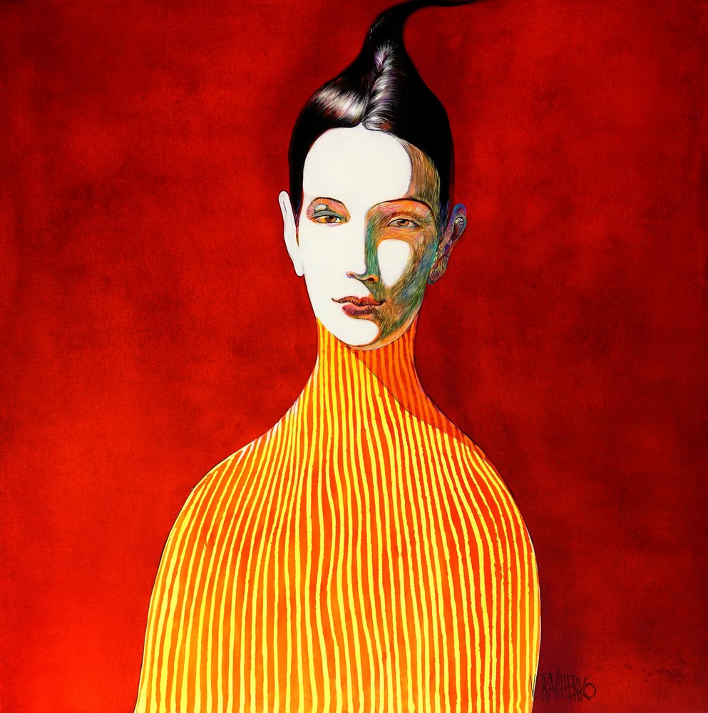Retrato estilizado de uma mulher de Victor Tkachenko