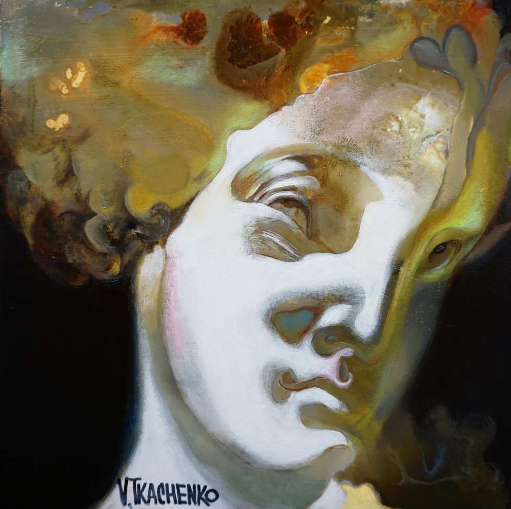 Busto Dourado Surreal de Victor Tkachenko