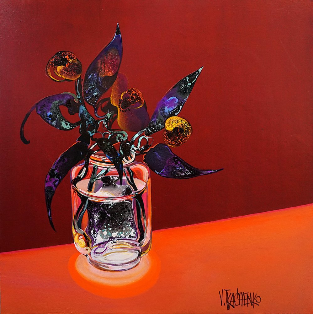 Vibrante natureza-morta abstrata de Victor Tkachenko