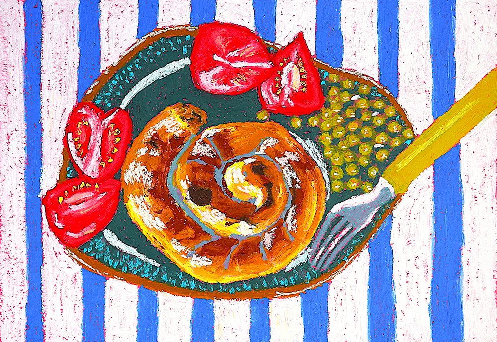 Pastelaria em espiral com riscas de Viktoriia Saunina