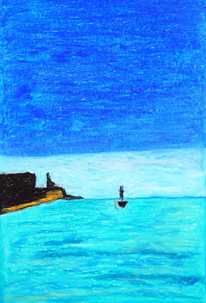 Paisagem marítima em azul vibrante de Viktoriia Saunina