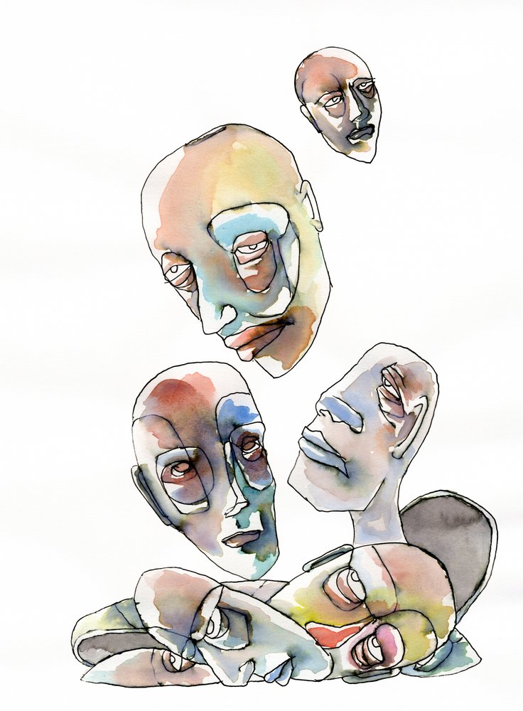 Cabeças humanas abstratas de Wildemar Doomgriever