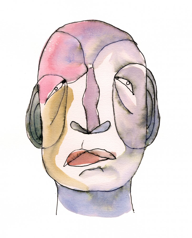 Rosto pensativo abstrato de Wildemar Doomgriever