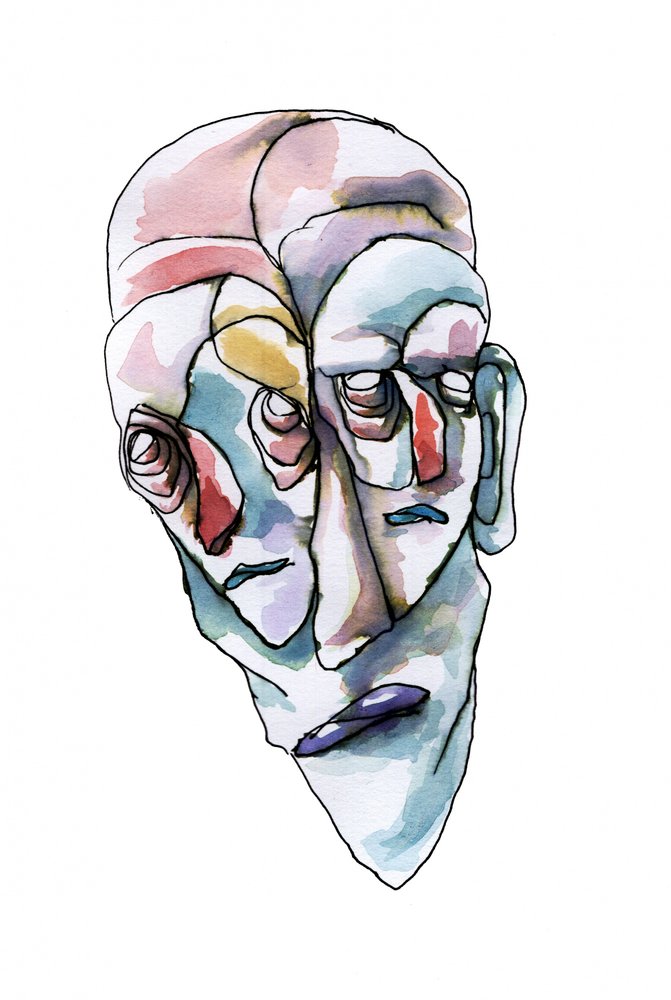 Rostos abstratos e pensativos de Wildemar Doomgriever