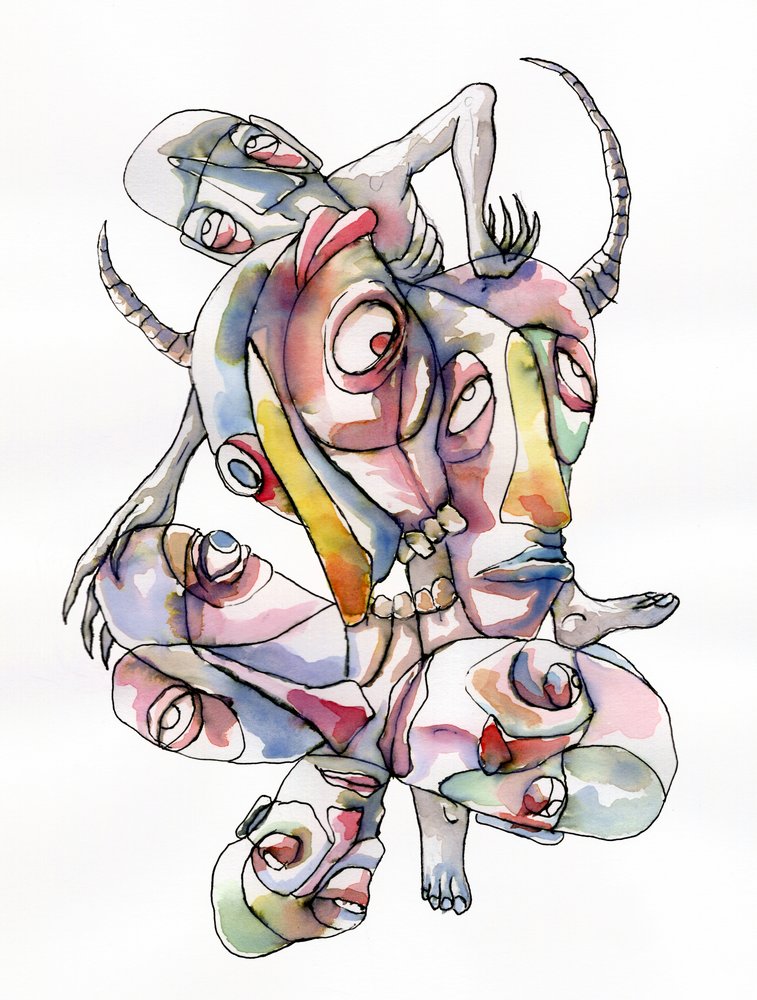 Rostos entrelaçados e surrealistas de Wildemar Doomgriever