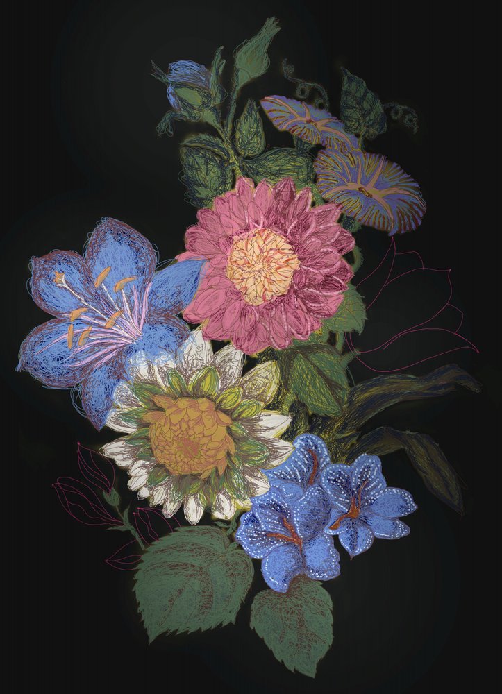 Arranjo floral vibrante de XHOZUCAN