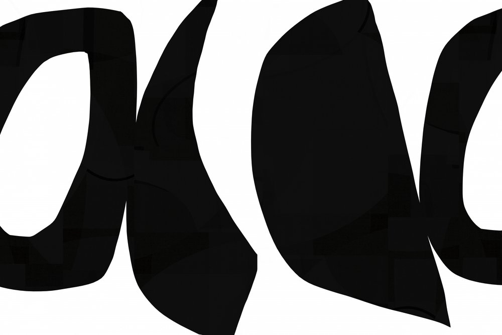 Curvas abstratas em preto de cartissi