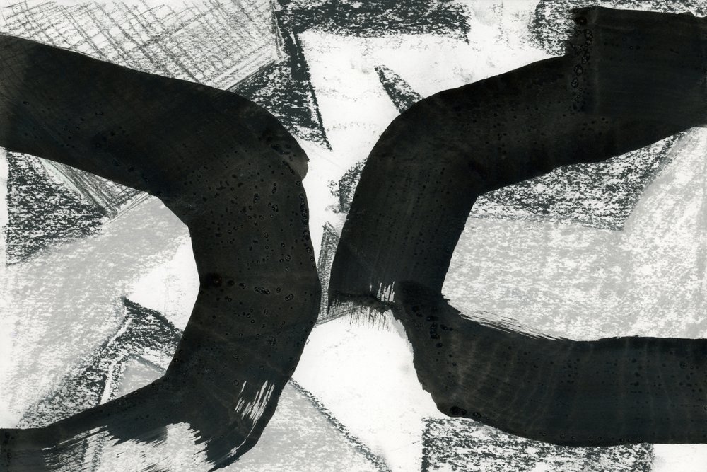 Curvas abstratas em preto de cartissi