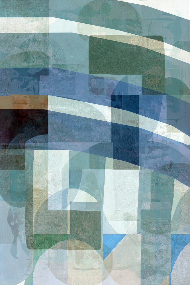 Camadas abstratas em azul e verde de cartissi