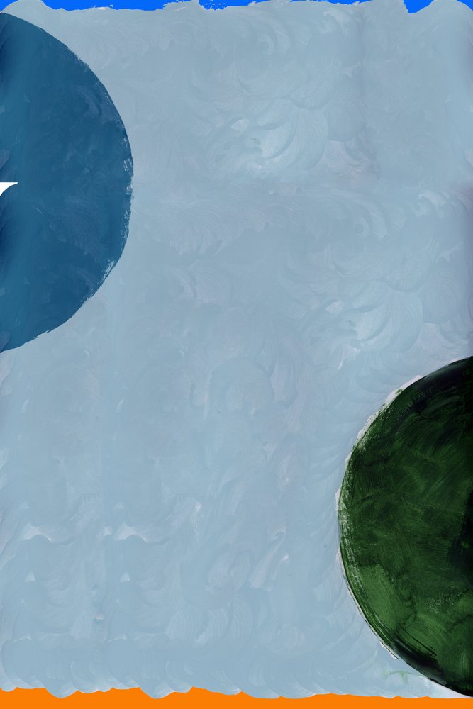 Formas abstratas em azul e verde de cartissi