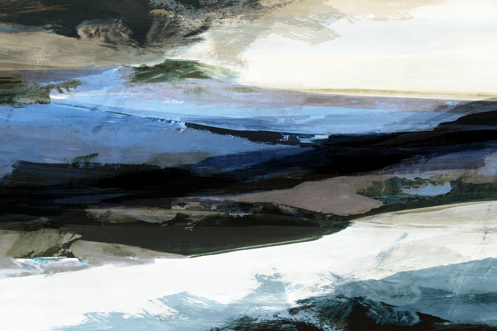Paisagem aquática abstrata em azul de cartissi