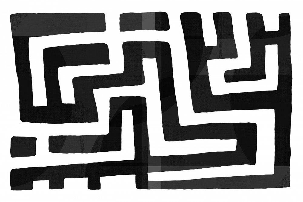 Padrão abstrato em forma de labirinto de cartissi