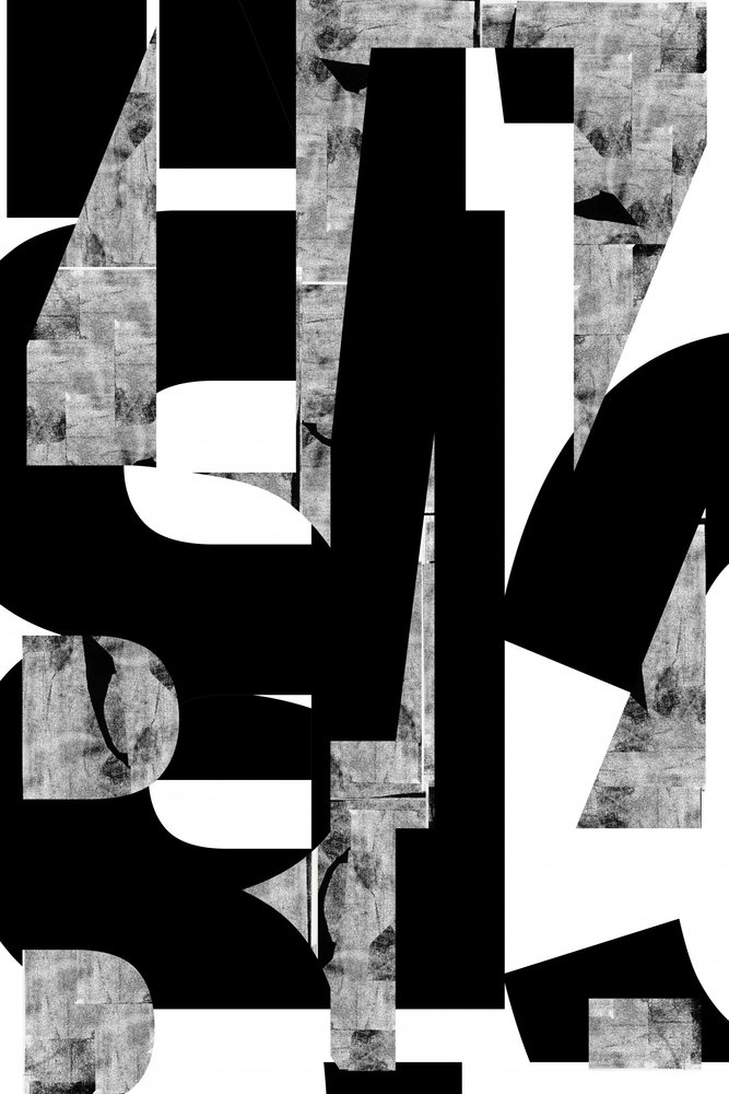 Formas abstratas de letras monocromáticas de cartissi
