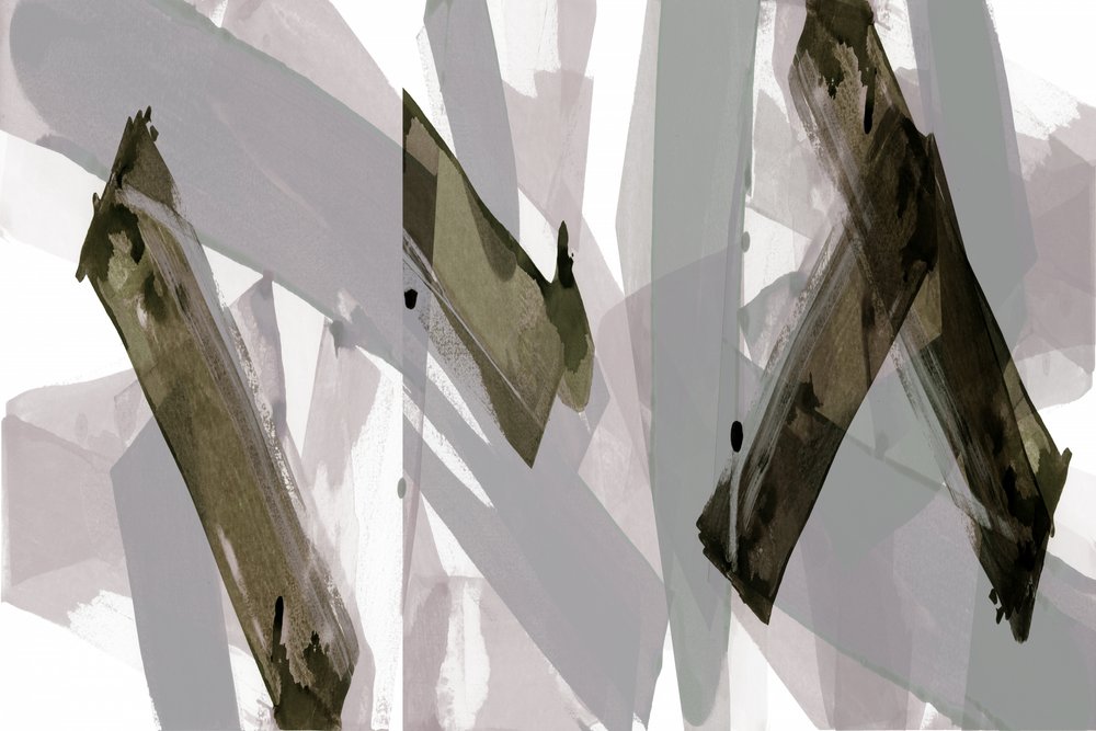 Traços abstratos em cinzento-oliva de cartissi
