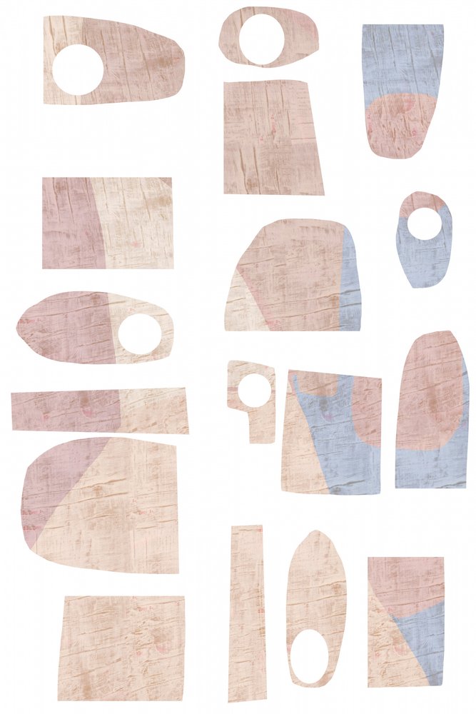 Formas abstratas em tons pastel de cartissi