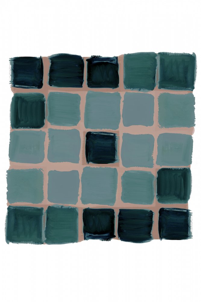 Grelha abstrata em azul-petróleo de cartissi