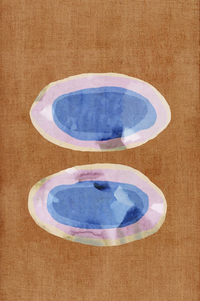 Formas abstratas em azul e rosa de cartissi