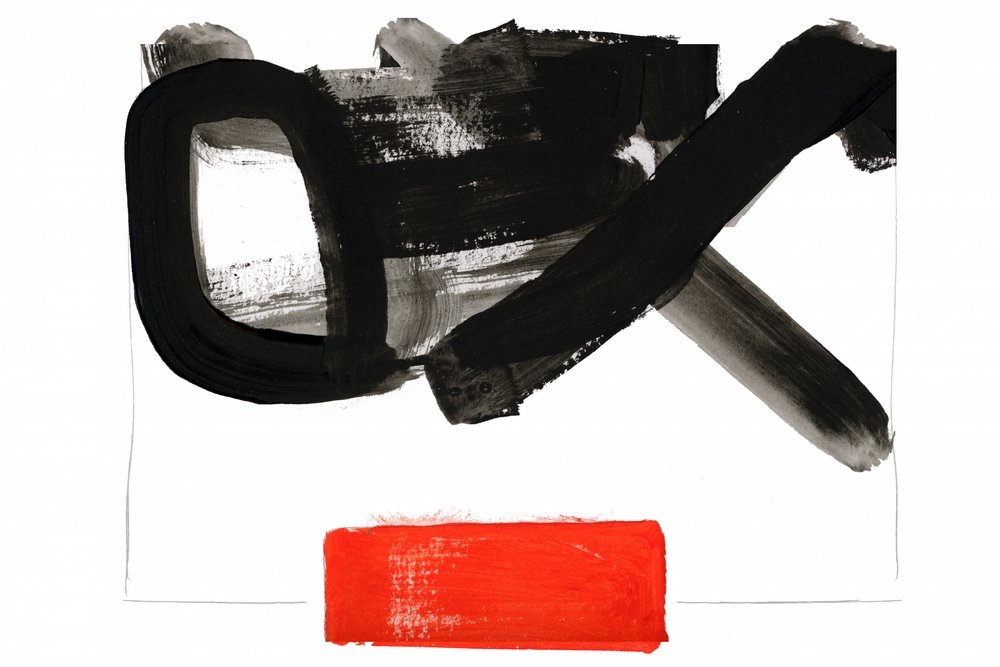 Negro, Vermelho, Abstrato de cartissi