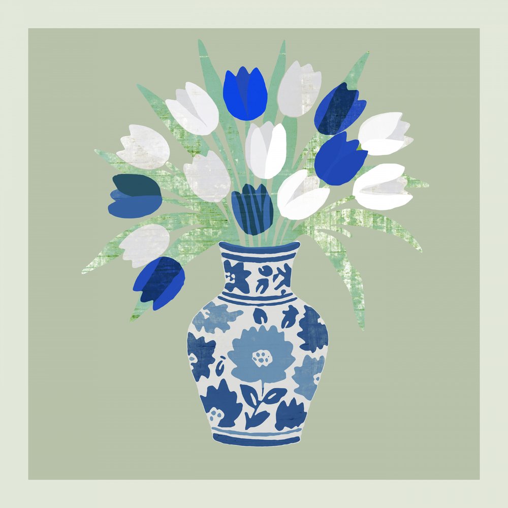 Chinoiserie: Bouquet de Tulipas de cartissi