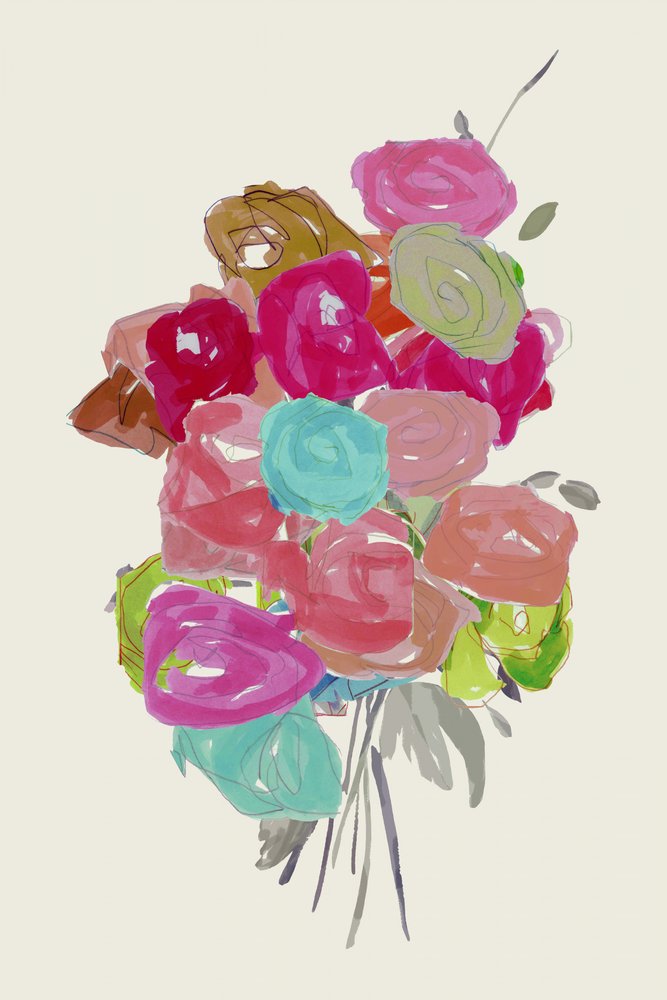 Bouquet abstrato colorido de cartissi