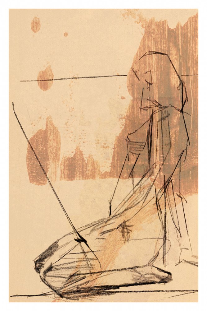 Figura abstrata contemplativa de cartissi