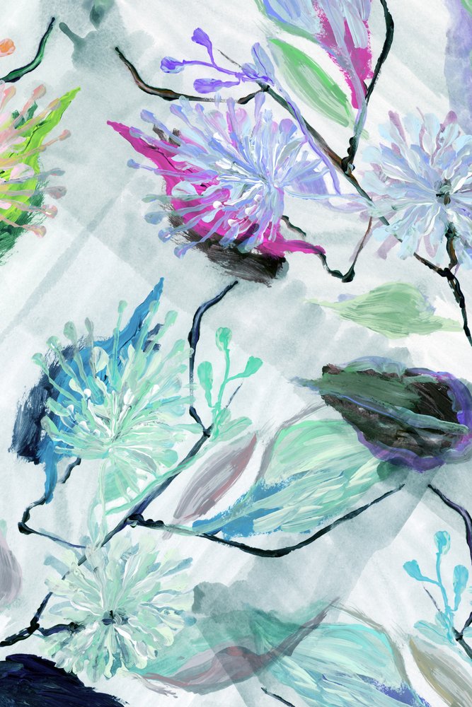 Flores delicadas em estilo pictórico de cartissi