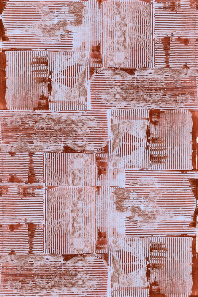 Patchwork geométrico com efeito envelhecido de cartissi