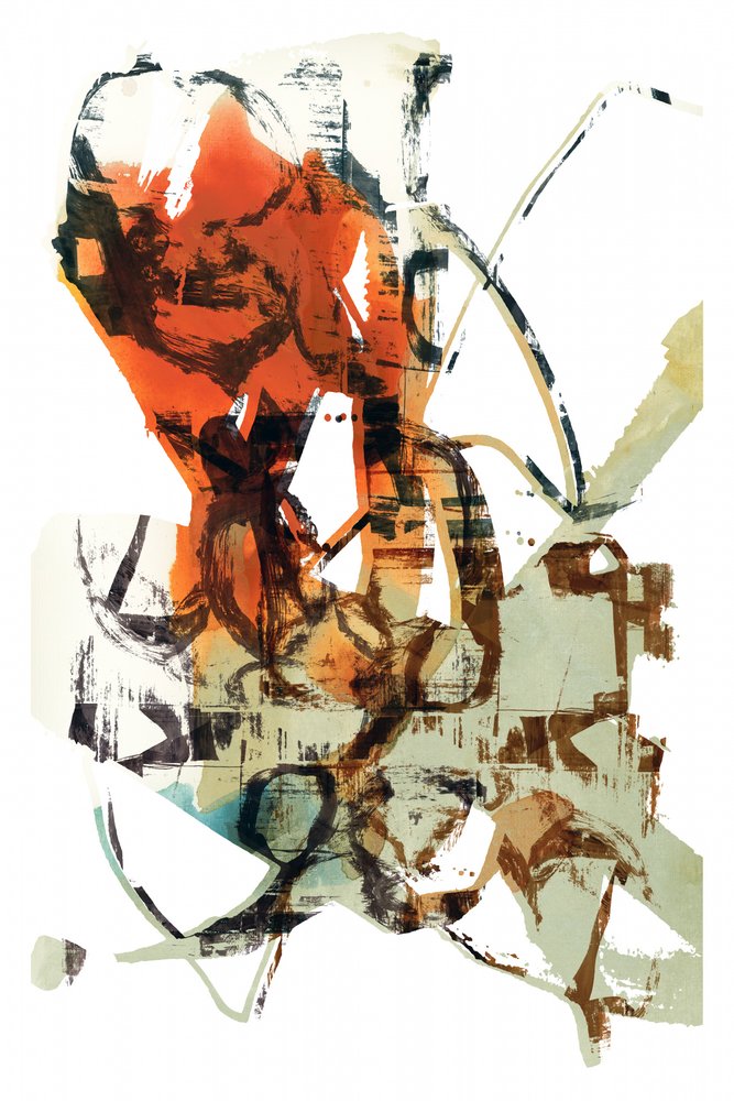 Abstrato em Laranja Dinâmico de cartissi