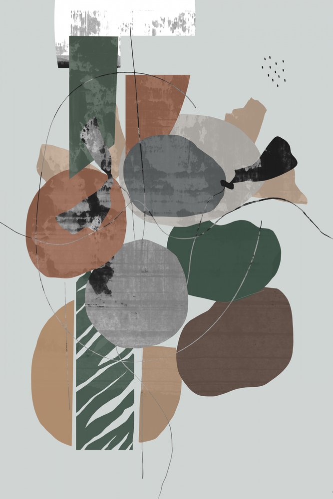 Formas abstratas com tons terrosos de cartissi