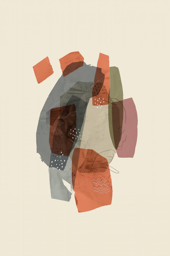 Formas abstratas com tons terrosos de cartissi